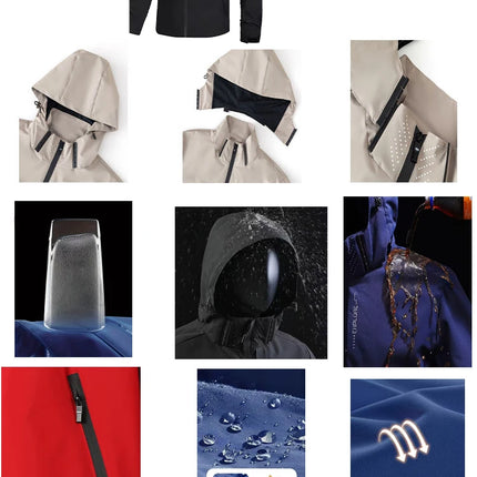 Honda Motorcycle Jacket Men's Hooded Windproof And Waterproof Coat With Detachable Hood And Zipper Shirt, Large Size Riding Suit
