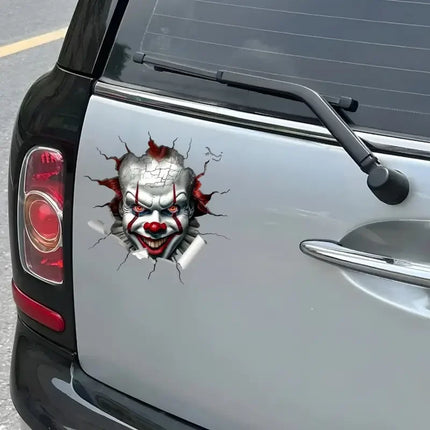 Festive 3D Clown Bumper Sticker - PVC Material - Perfect for Car, Motorcycle, And Luggage