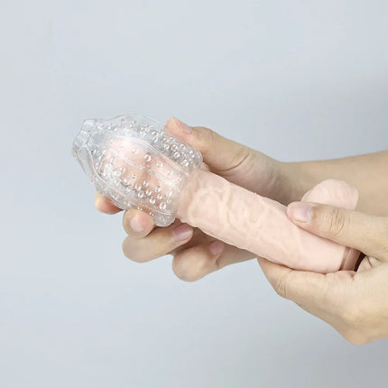 Male Masturbator Glans Exercise Sucking Pocket Pussy Transparent 9cm Masturbation Cup Penile Massager Sex Toys for Men Blowjob