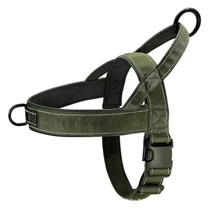 New Tactical Anti-Pull Dog Harness - 1000D Nylon Adjustable for Large Dogs, Outdoor Training Vest with Handle & Reflective