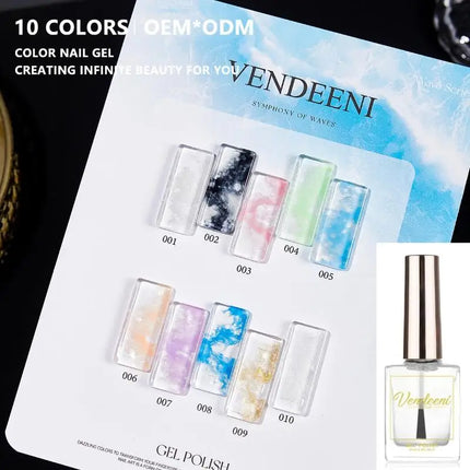Quickly Blooming Ocean Wave Marble Blossom Gel Polish Semi Permanent Soak Off Bubble Varnish For DIY Nail Art