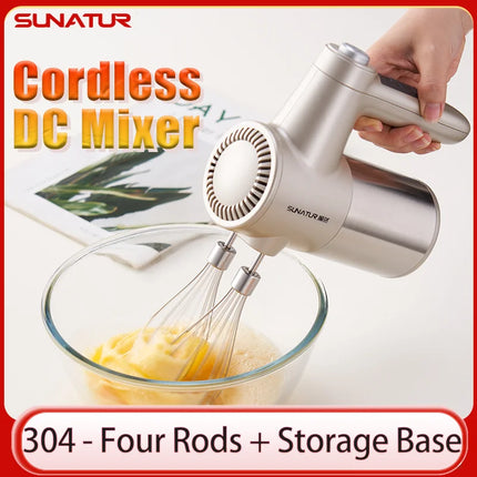 SUNATUR Wireless Rechargeable Electric Egg Beater Handheld Cream Whisk for Home Baking Philippines