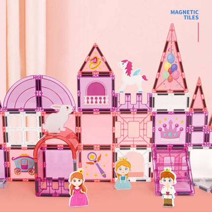 Children Magnetic Tiles Educational Magnetic Building Blocks Magnetic Toys For Girls Free Assembly Toy Birthday Gift