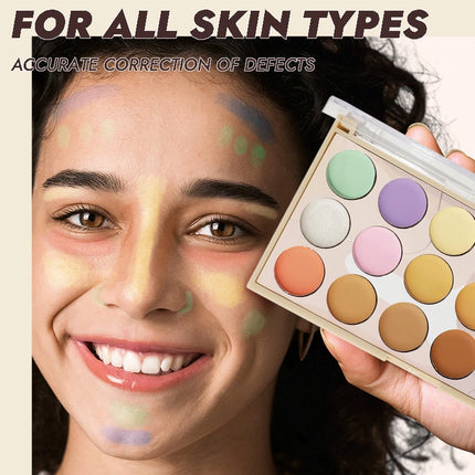 Contour & Concealer Palette,Concealer Cream,Moisturizing,Brightening Dark Circles,Multi-Color Contour Foundation Cream Makeup