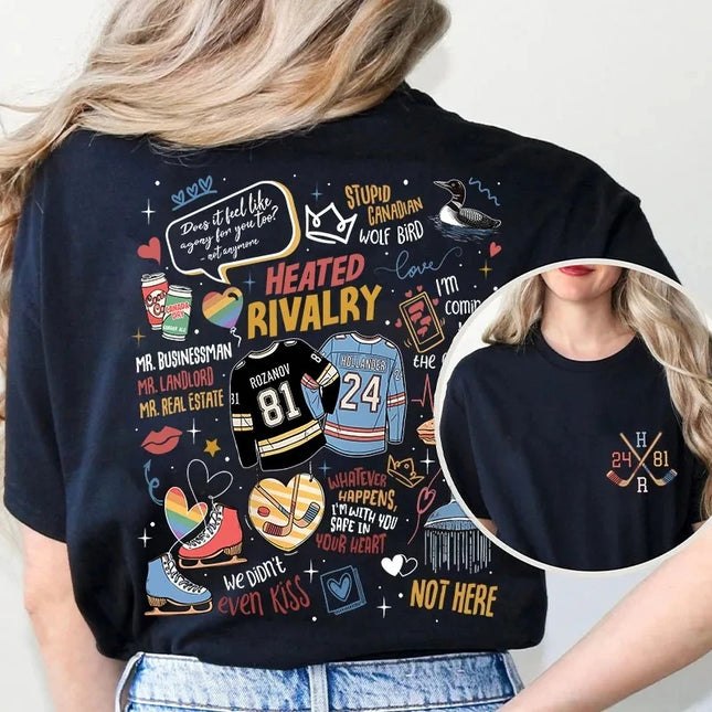 Heated Rivalry Romance Shirt Soft Colors, Hollanov Couple Romance Book Tshirt Hockey Rivals Couple Shirts Movie Book Fans Gift