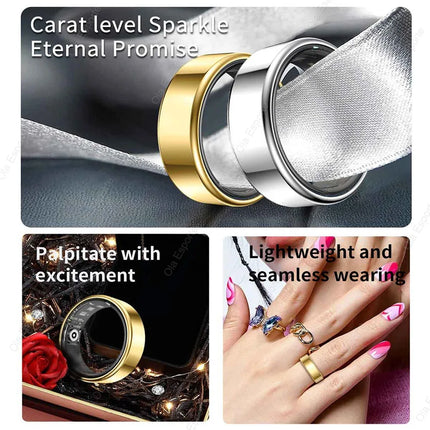 Smart Rings Steps Heart Rate Blood Oxygen Saturation Sleep Distance Calories IP68 Smart Ring Waterproof Multi-sport Mode Tracker