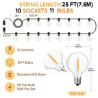 25FT(7.6M) 10BULB / US Plug / China Mainland|1W 2200K
