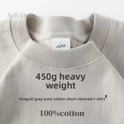 100% Cotton Unisex T-Shirts 450G High Quality White T-Shirts Tee Shirts Summer Blank T-Shirt For Men Camisetas Para Hombre