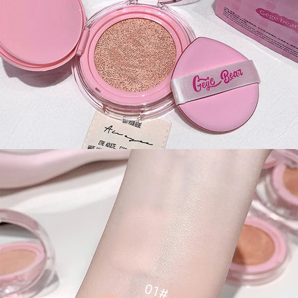 Gege Bear Clear  Air Cushion Cream, Natural, Hydrating, Long-Lasting, Coverage for Dry and Oily Skin Types to Even Skin Tone
