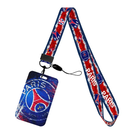 Sports Designs P Lanyards New Football ID Badge Holder Strap Work Card Bus Access Card Holder Keychains Accessories