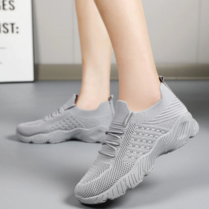 Women's Sneakers Breathable Casual Women Sock Shoes Lace Up Ladies Flats Female Spring Vulcanized Running Zapatillas De Mujer