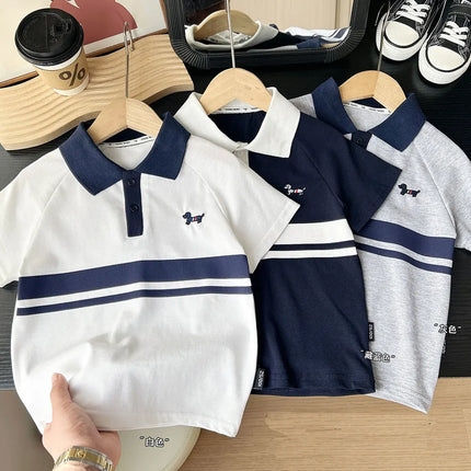 Boys Polo Shirts Summer 2025 School Polo Shirts for Kids Cartoon Print Children T-shirts Toddler Oufits Baby Tees Clothing