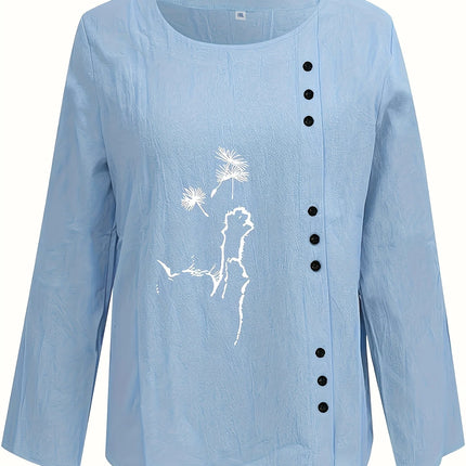 Women Plus Size Woven Spring And Summer Shirt