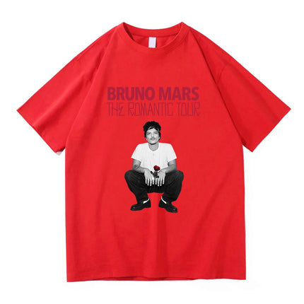 The Romantic Album T Shirt Bruno Mars The Romantic Tour 2026 Men/women Clothing Vintage Harajuku High Quality Cotton Tshirts