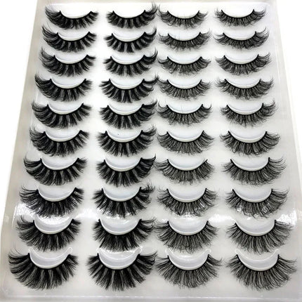 20 pairs 3D Mink Lashes Natural False Eyelashes Dramatic Volume Fake Lashes Makeup Eyelash Extension Silk Eyelashes