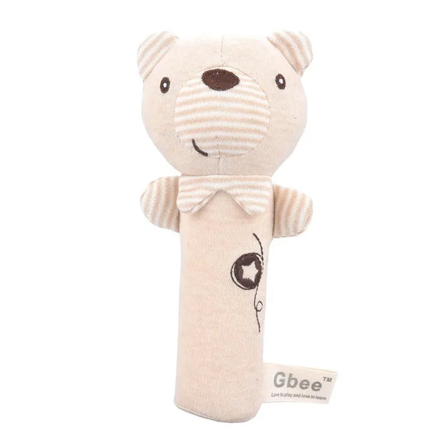 Organic cotton baby hand crank, newborn soothing doll, 0-1 year old baby toy hand bell