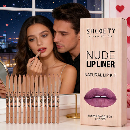 Matte Lip Linen Set, Natural Nude Lipstick Kit, Long-Lasting Waterproof, Valentine's Day Gift for Women & Girls, 1, 3, 4, 12Pcs