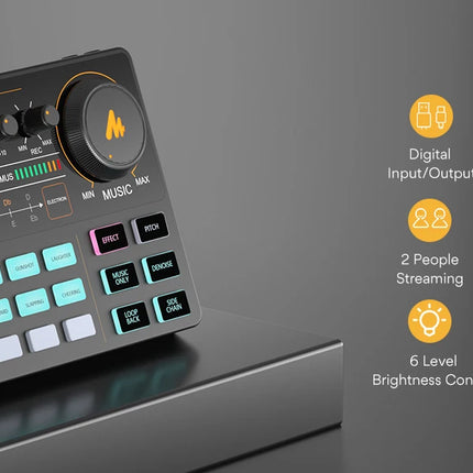MaonoCaster AM200-S1 Audio Interface Podcast Studio Sound Card Kit with Microphone for Live Streaming Recording Youtube PC\Phone