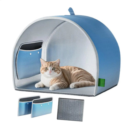 2026 Pet Cooling House Cats Ice Shelter Foldable Cooling House Weatherproof Large Pet Home High-Efficiency For Park Garden