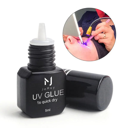 JOMAY UV Glue for Eyelash Extension Glue 0.1s Fast Drying Strong Hold Low Odor Non-Irritating Adhesive for Salon Lash Techs