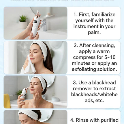 Blackhead Remover pimples and blackheads vacuum pores removal  facial skin cleansing device For Deep cleaning home
