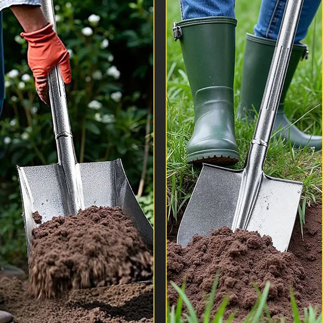 Manganese Steel Digging Pointed Shovel Household Vegetable Cropping Shovel Thickened Long Handle Shovel Garden Planting Tools