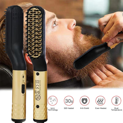 Portable Heated Hair Straighteners Mini Beard Straightener Comb Electric Flat Iron For Men Long And Short Hair Straightener