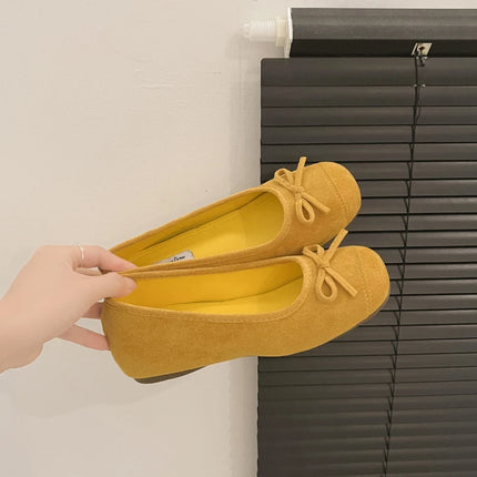Spring Autumn Internal Elevation Women Mary Jane Shoes Ladies Outdoor Comfort Slip On Women's Butterfly-knot Ballet Shoes