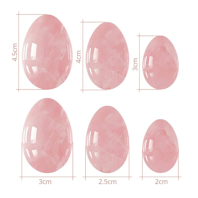 Natural Yoni Egg Set Rose Quartz Jade Eggs Women Kegel Exerciser Feminine Muscles Tightening Hygiene Health Care Massage Stone