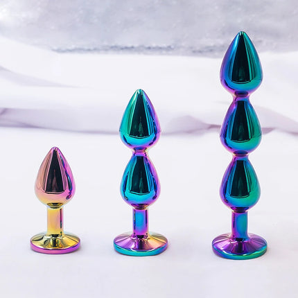 Aluminum Alloy Anal Plug Gem Base Butt Plug Anal Massage Dilatancy Toys Adult Masturbation Sexual Wellness G-Point Massage