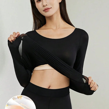 Women Seamless Warm Thermal Underwear Set Women First Layer Thermal Top Long Johns 2Pcs Suit Winter Thermo Clothing Ladies Thin