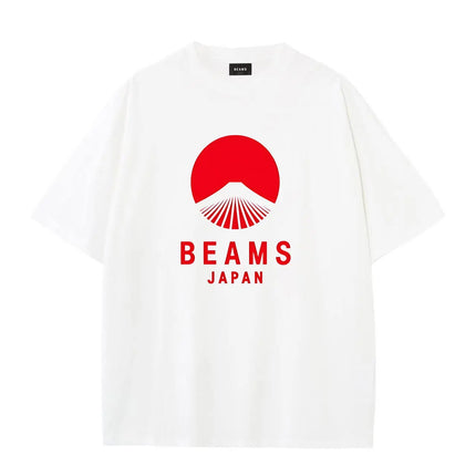 Summer cotton Japanese-style casual high-quality clothing with round neck  letter print T-shirt suitable for both men and women