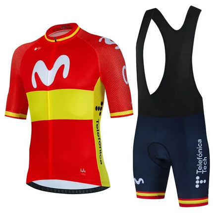 Movistar Pro Team Summer Cycling Jersey Suit Men's Breathable Mountain Bicycle Clothing Set Bike Mountain Maillot Ropa Ciclismo