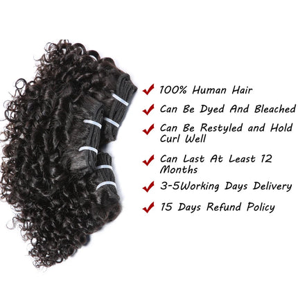 Code Calla Bouncy Curly Hair Bundles Double Draw Indian 6inch Short Cut Remy Human Hair Extensions Natural Black Brown Color