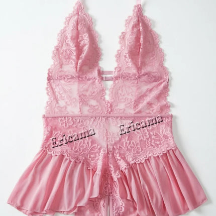 Push Up Women's Hollow Erotic Lingerie Set Lace Transparent Underwear Slim Fit Erotic Bra Set Lace Sexy Fashion Sleepwear Dress