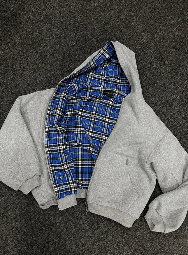 American Y2K New Hip Hop Trend Zipper Hoodie Women Street Casual Loose Joker Vintage Sweatshirt Unisex Fleece Padded Warm Hoodie