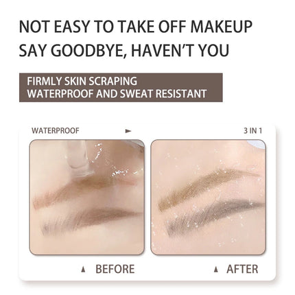 3-Color Eyebrow Powder Palette Set with Applicator Brush, Waterproof and Sweat-Resistant Eyebrow Powder, Long-Lasting