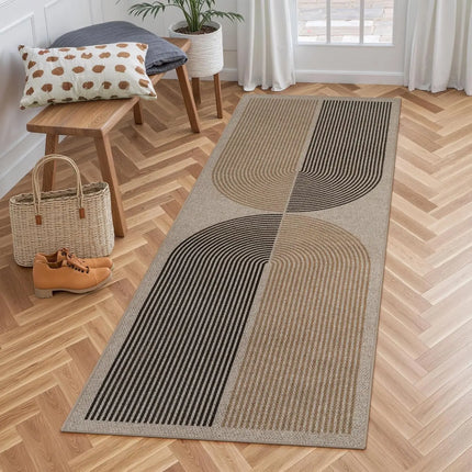 VIKAMA Simple And Retro Line Long Corridor Carpets, Washable Kitchen Carpets, Laundry Room Carpets, And Home Decorations