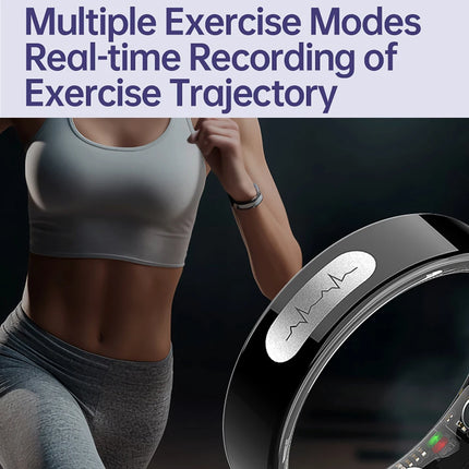 AI ECG Detection Smart Ring Blood Pressure,Heart Rate,Body Temperature Monitor,Waterproof Multiple Sport Track Men Women Rings