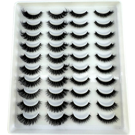2023 New 20 pairs natural long 3D mink false eyelashes fake lashes makeup kit Mink Lashes extension eye lashes short eyelashes