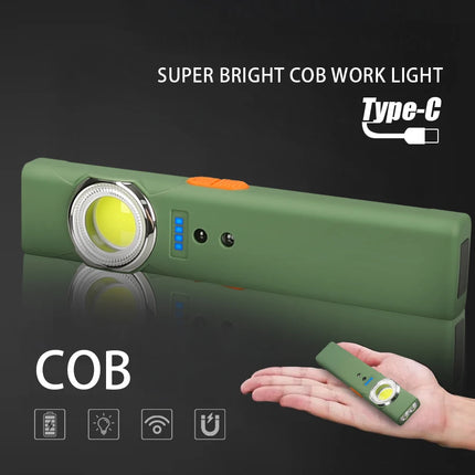 Multi Functional LED Sensor Flashlight with Pen Clip Rechargeable Magnetic Work Light Outdoor Torch Lamp for Camping Hiking Home