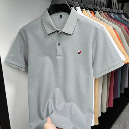 100% cotton high-quality brand short-sleeve polo shirt for men, new trend, embroidered, summer breathable, comfortable, casual lapel T-shirt