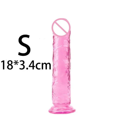 Cheap Women Erotic Anal 5 Colors Big Transparent Dildo Suction Cup Jelly Dick Sex Toys Soft Clitori Vaginal Masturbators Penis