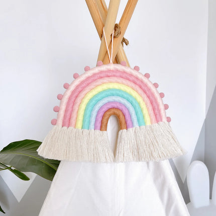 Ins Style Nordic Style Rainbow Home Children's Room Decoration Pendant Woven Rainbow Hanging Wall Hanging Pendant