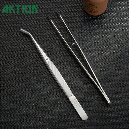 AKTION Professional Anti-Static Tweezers Precision Curved Tip German Steel Tools for Electronics Repair/Jewelry Making/Resin Art