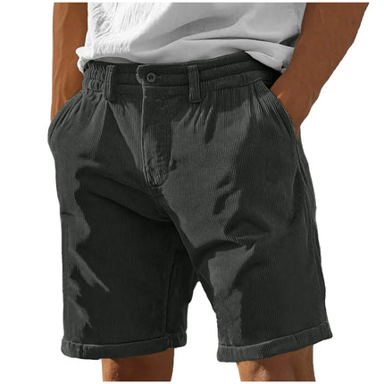 2026 New Men's Retro Corduroy Casual Shorts Men Fashion Solid Sweatpants Harajuku Corduroy Short Pants New Men Clothing Roupas