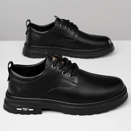 Men's Casual Leather Shoes Designer Trendy All-match Platform Shoes  Men's Business Breathable Leather Shoes shoe