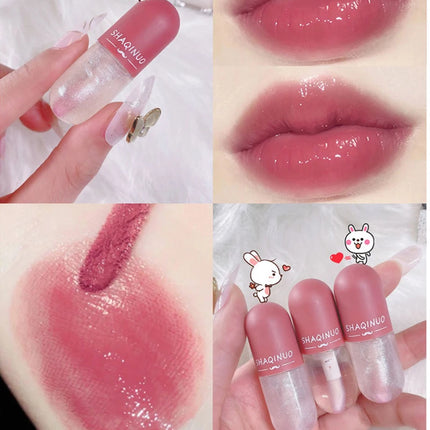 Shuiguang capsule lip honey kit moisturizes and hydrates for a sparkling, mirror-like finish, colorless and transparent glass lip oil