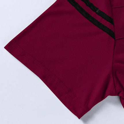 2025 New Men's Casual Fashion Solid Color Short Sleeved Polo Shirt Stand Up Collar Versatile Comfortable Top