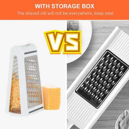 Double-sided Blades Cheese Vegetables Grater Carrot Cucumber Slicer Cutter Box Container Kitchenware Stainless Kitchen Tools